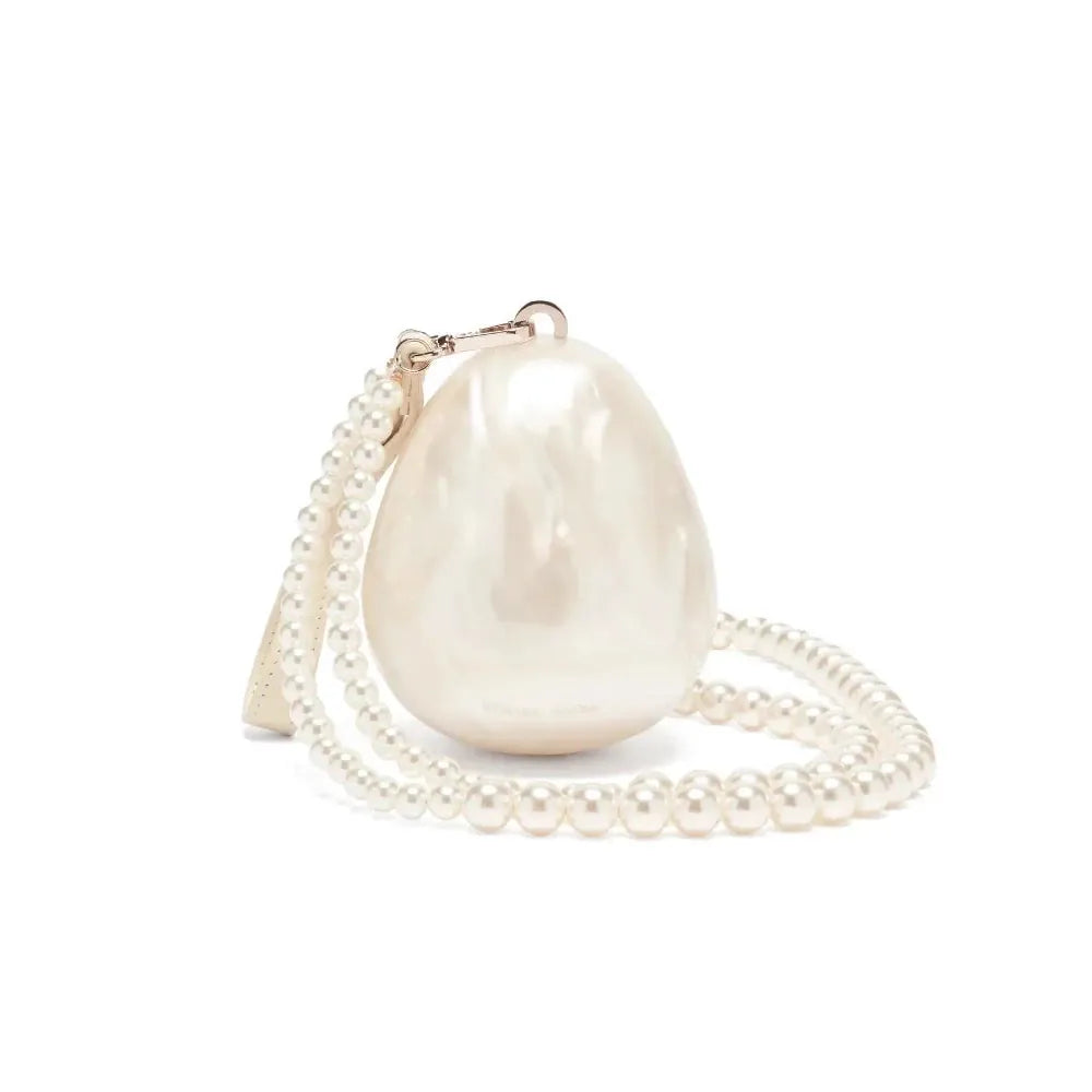 Celvera Tas Dames - Parelmoer Minitas met Parelketting en Kwastje | Chique