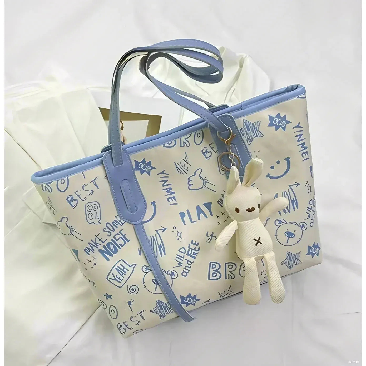 Celvera Tas Dames - Ruime Shopper met Graffiti Print en Hanger | Casual
