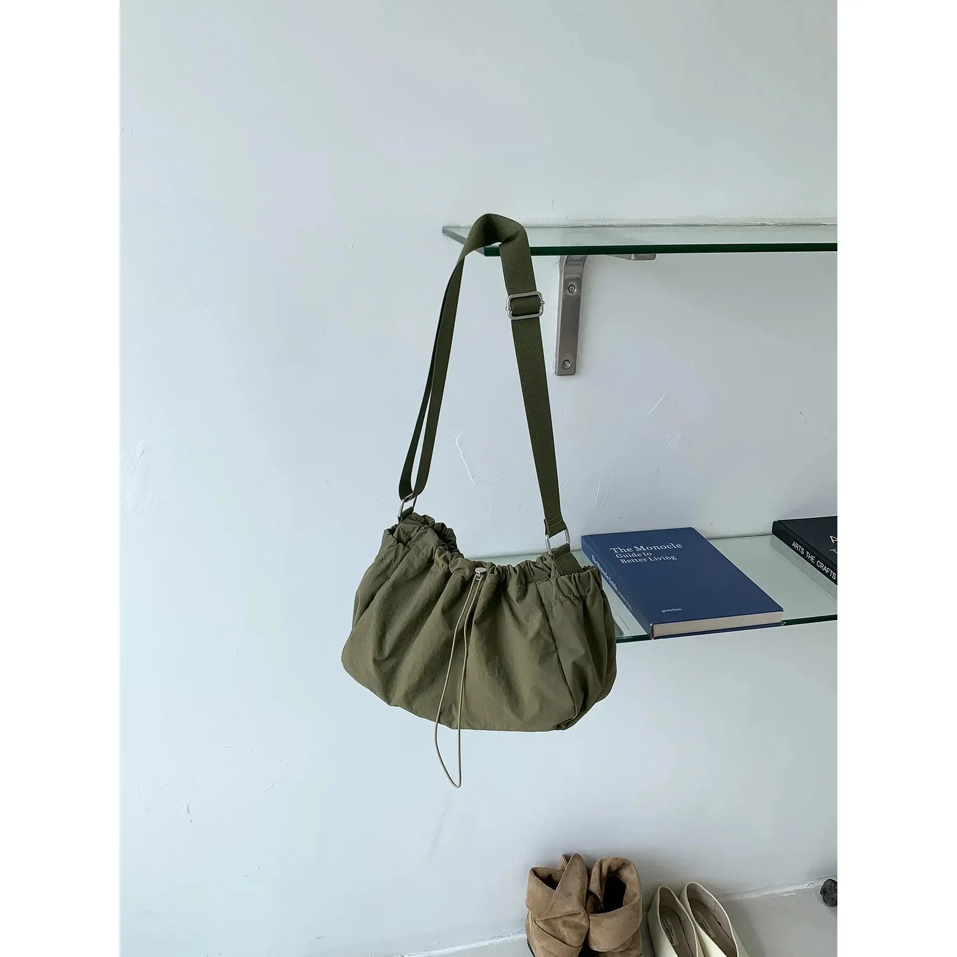 Celvera Tas Dames - Gerimpelde Crossbody met Trekkoord en Ruches | Casual