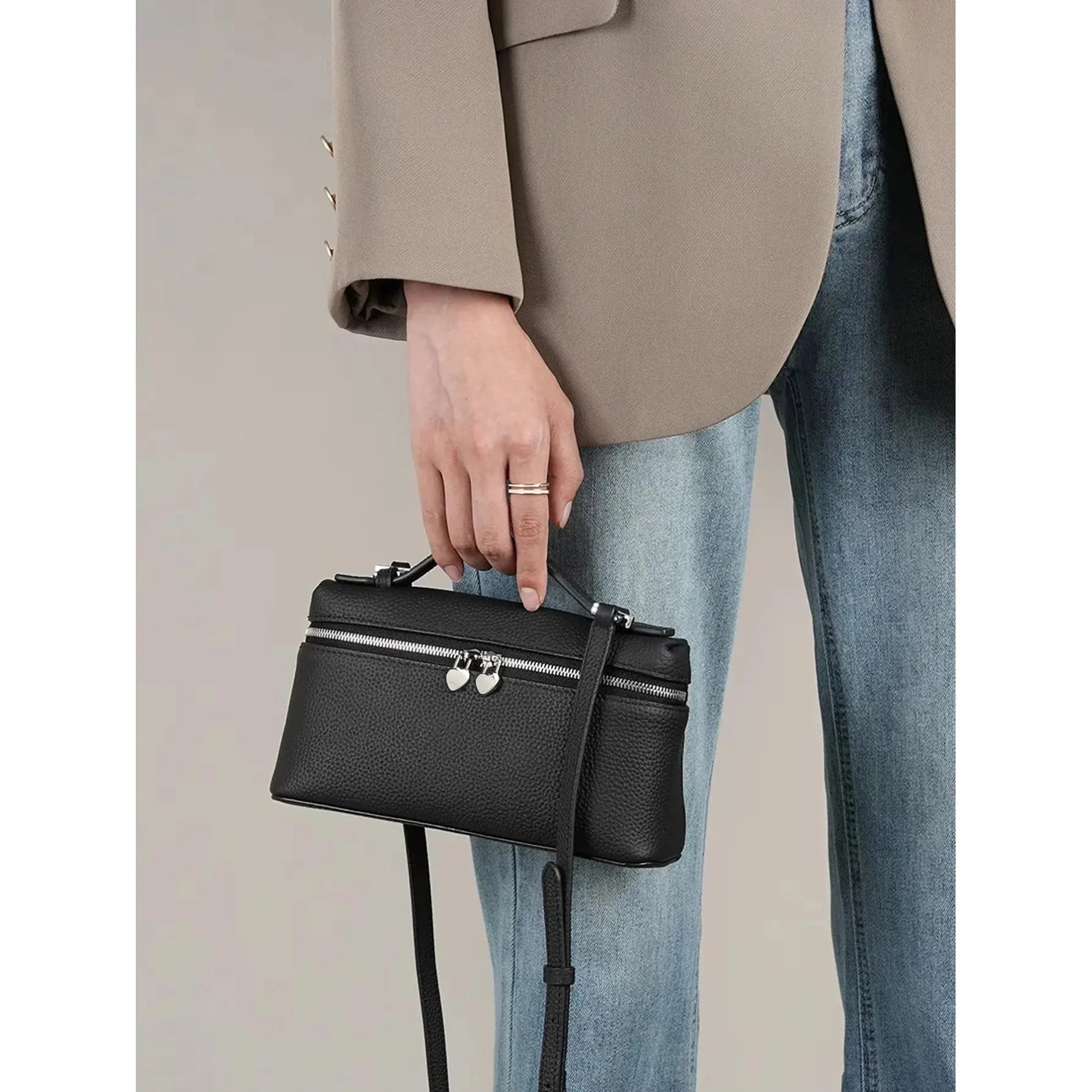 Celvera Tas Dames - Rechthoekige Crossbody met Dubbele Rits | Klassiek