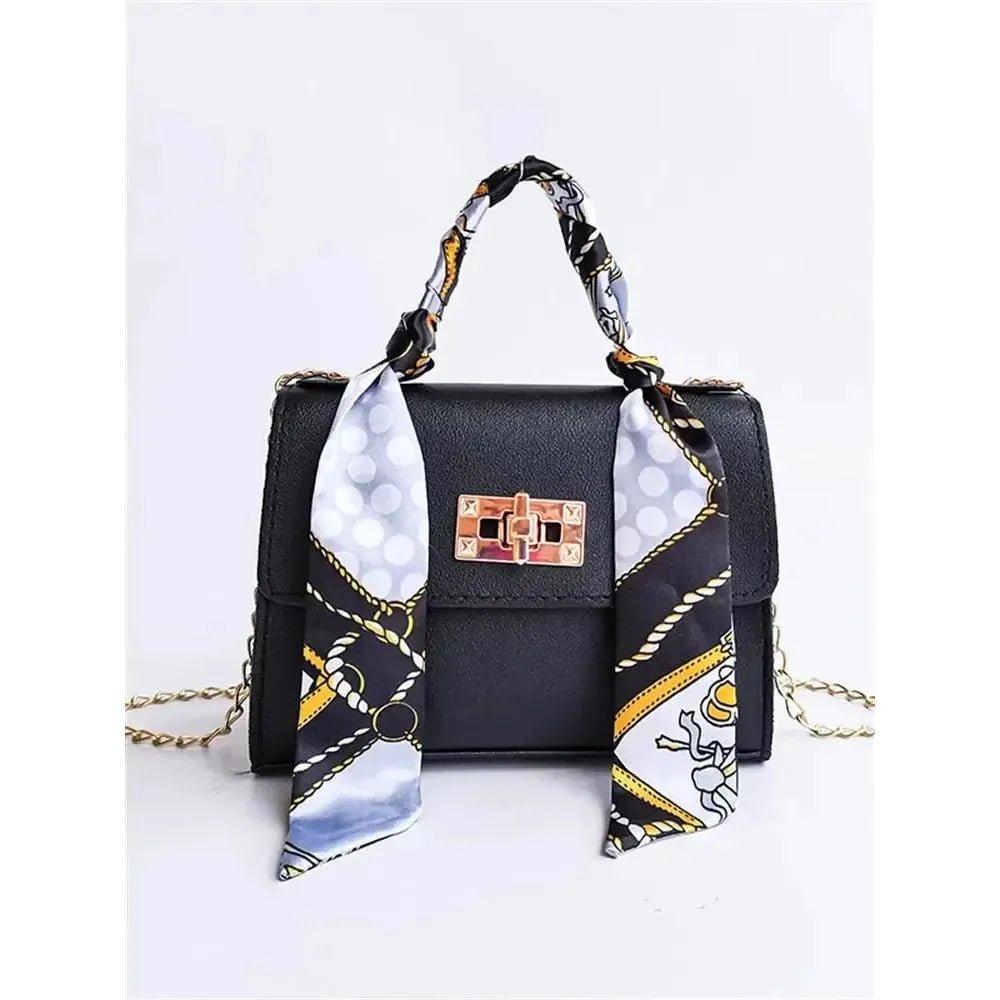 Celvera Tas Dames - Compacte Flap Tas met Sjaal en Gouden Ketting | Chique