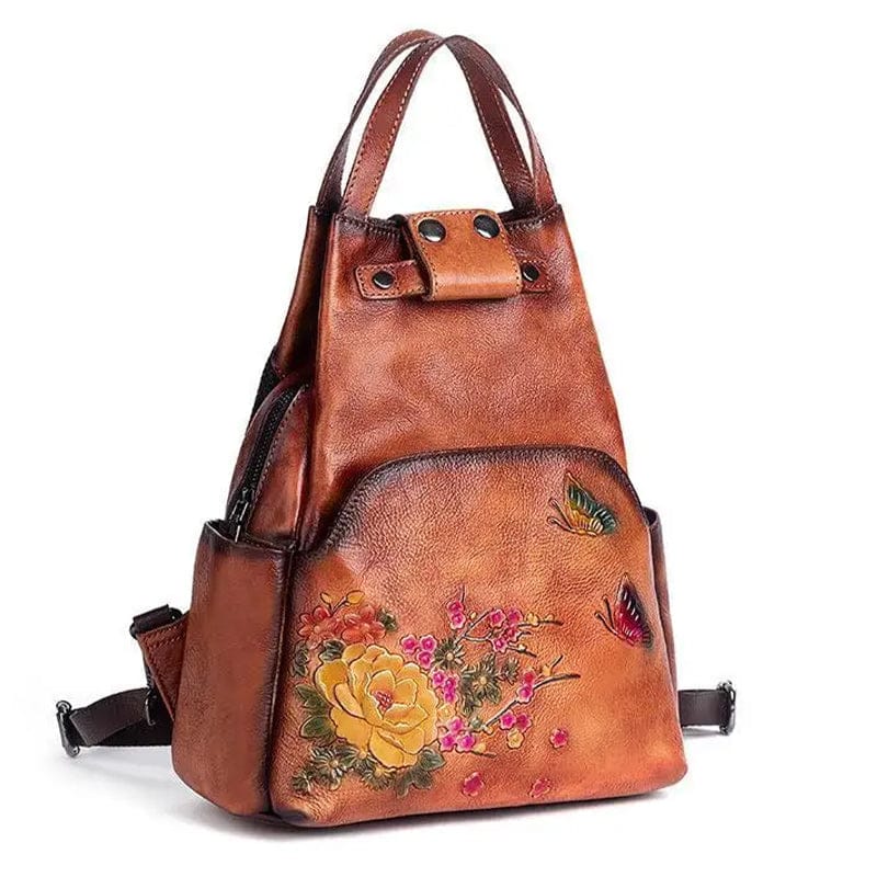 Celvera Rugzak Dames - Vintage Bloemen en Vlinder Print met Topgreep | Casual