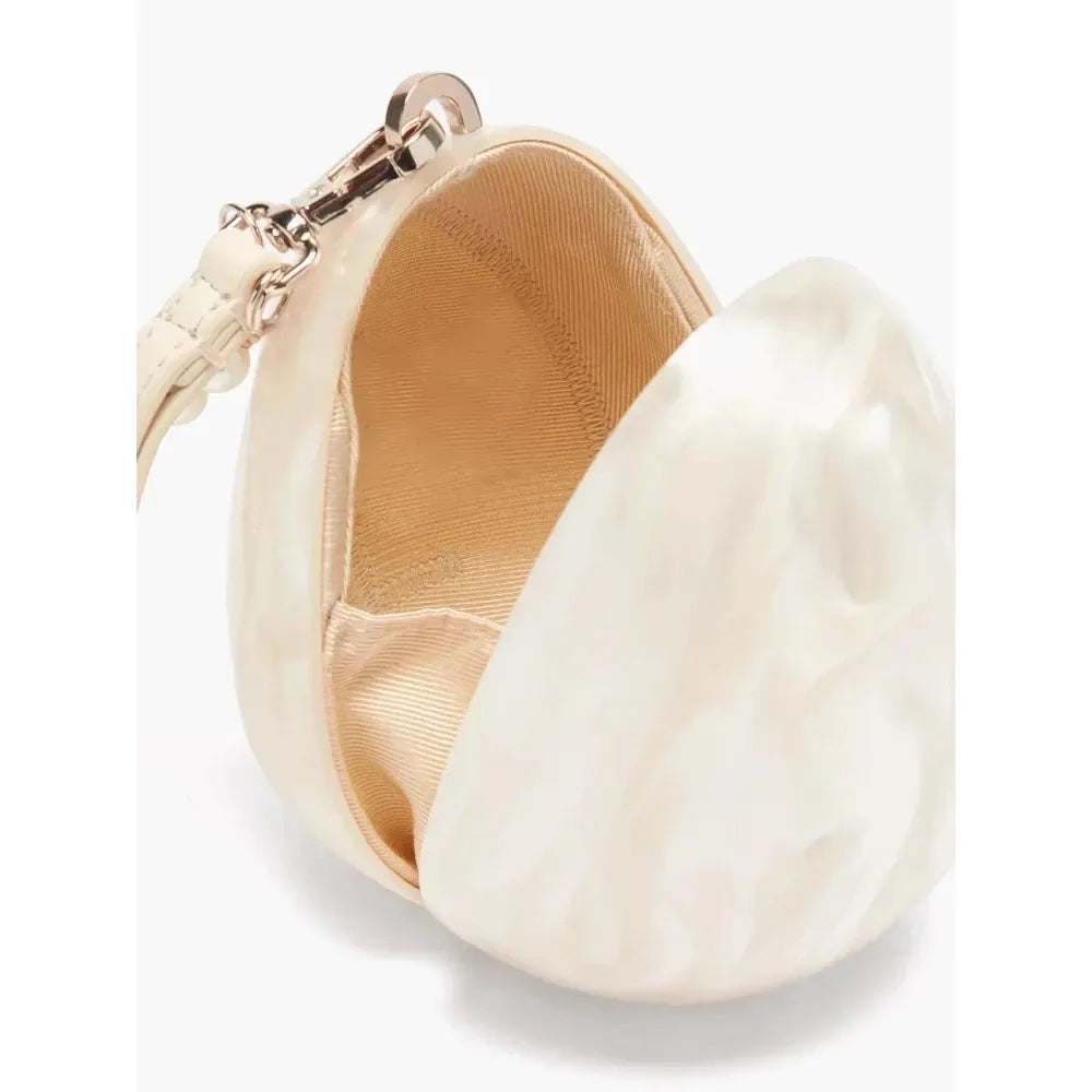 Celvera Tas Dames - Parelmoer Minitas met Parelketting en Kwastje | Chique
