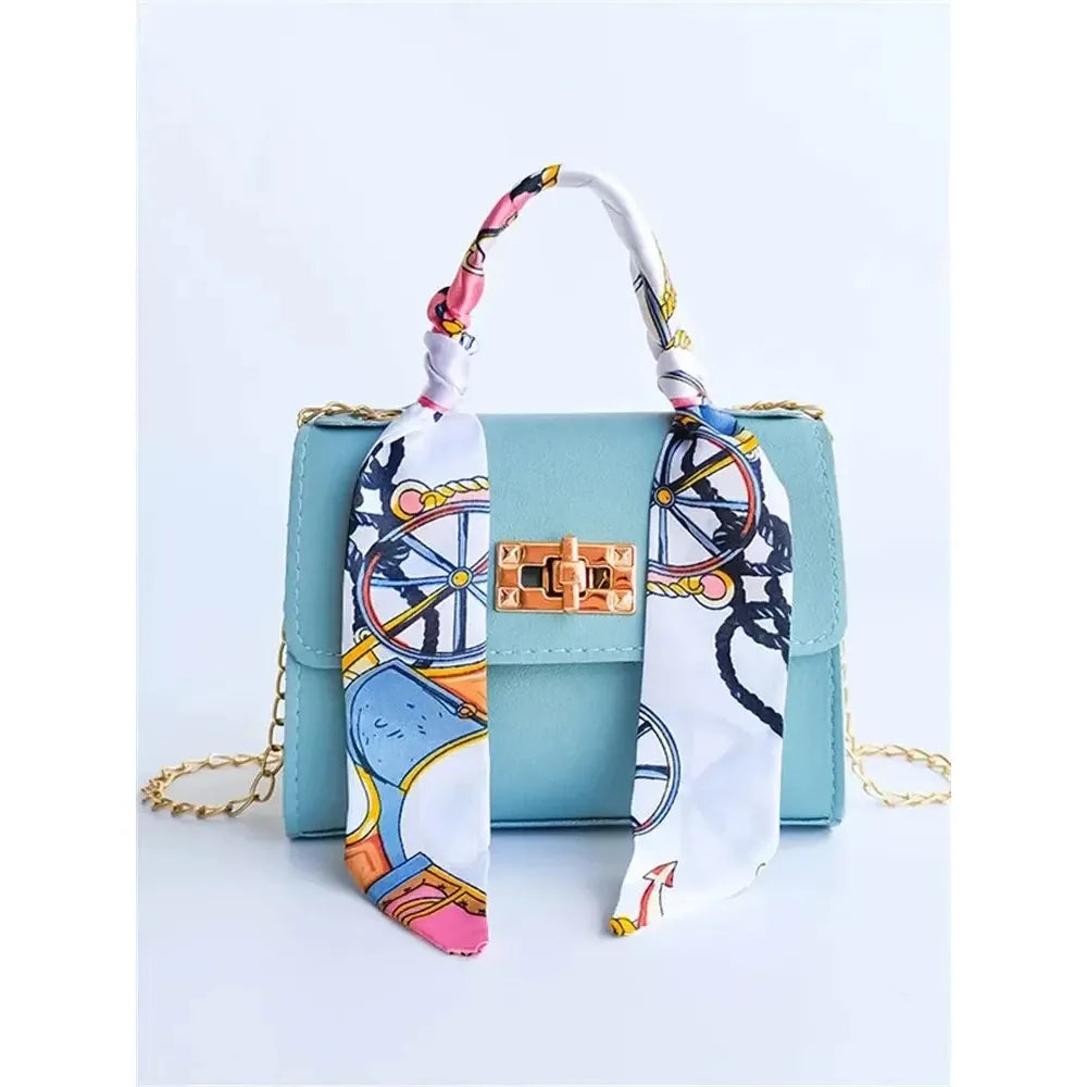 Celvera Tas Dames - Compacte Flap Tas met Sjaal en Gouden Ketting | Chique